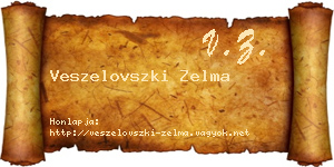 Veszelovszki Zelma névjegykártya